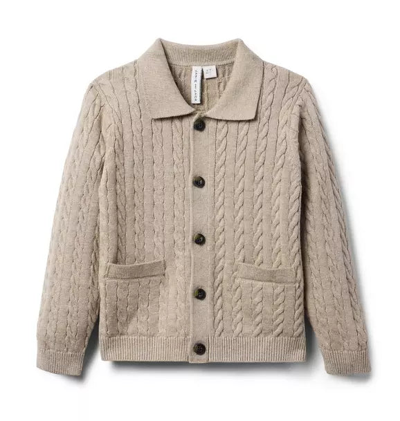 The Cable Knit Polo Cardigan