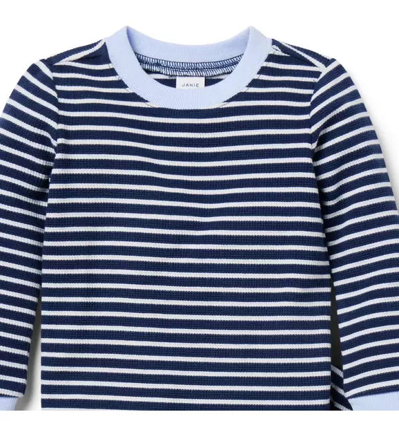 Good Night Pajamas In Textured Stripe