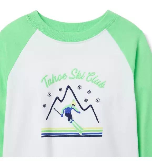 Ski Club Raglan Baseball Tee