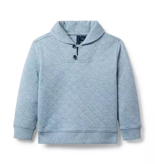 Quilted Shawl Collar Sweatshirt