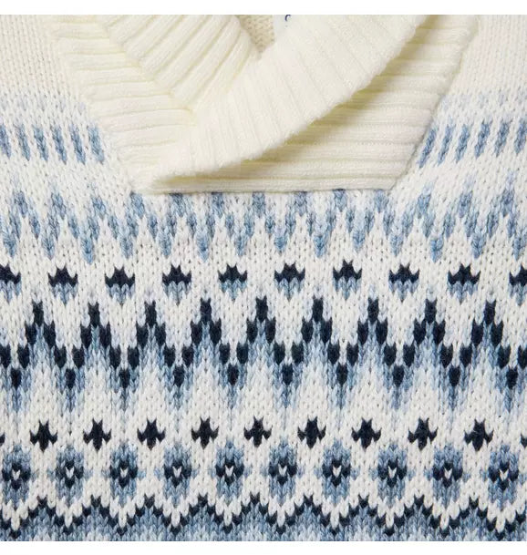 Fair Isle Shawl Collar Sweater
