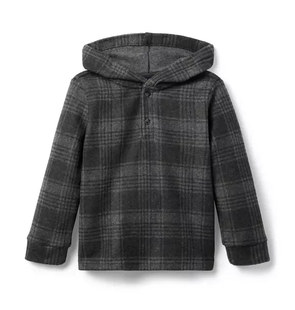 Plaid Flannel Hooded Sweatshirt