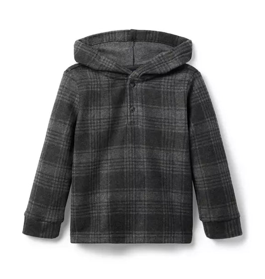 Plaid Flannel Hooded Sweatshirt