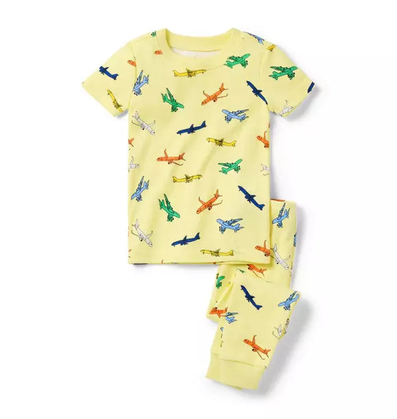 Good Night Short Sleeve Pajama in Airplane Adventure