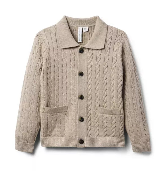 The Cable Knit Polo Cardigan