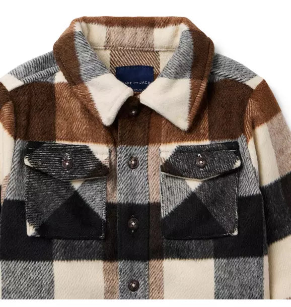 The Plaid Brushed Twill Shirt Jacket