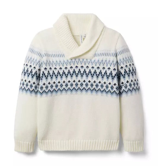 Fair Isle Shawl Collar Sweater