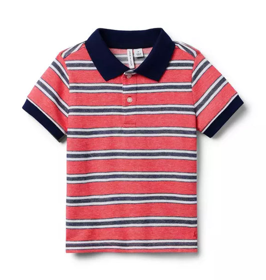 The Classic Striped Pique Polo