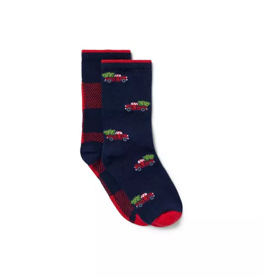 Holiday Truck And Plaid Sock 2-Pack