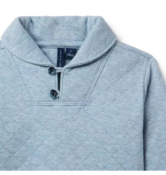 Quilted Shawl Collar Sweatshirt