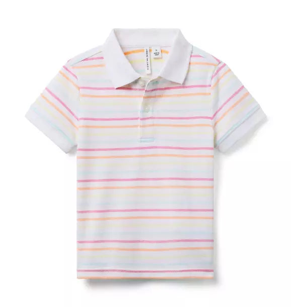 The Classic Striped Pique Polo