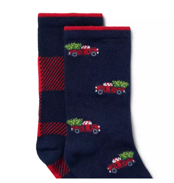 Holiday Truck And Plaid Sock 2-Pack