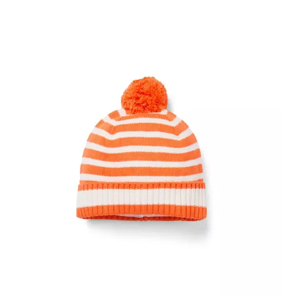 Striped Pom Beanie