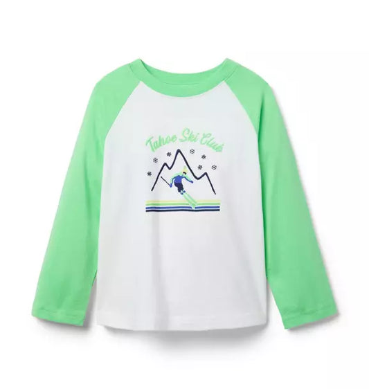 Ski Club Raglan Baseball Tee