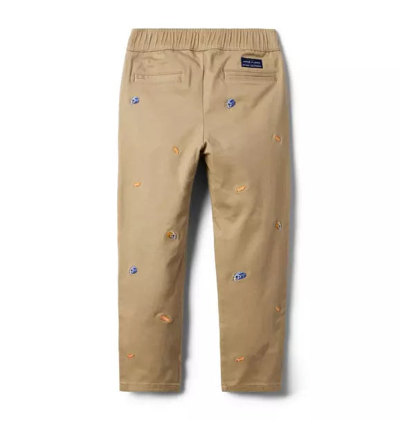 Embroidered Football Twill Pant