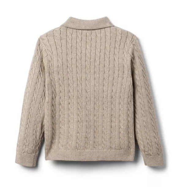 The Cable Knit Polo Cardigan